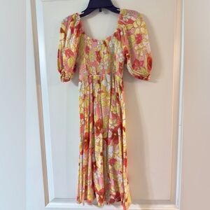 Billabong Pink and Yellow Textured Top